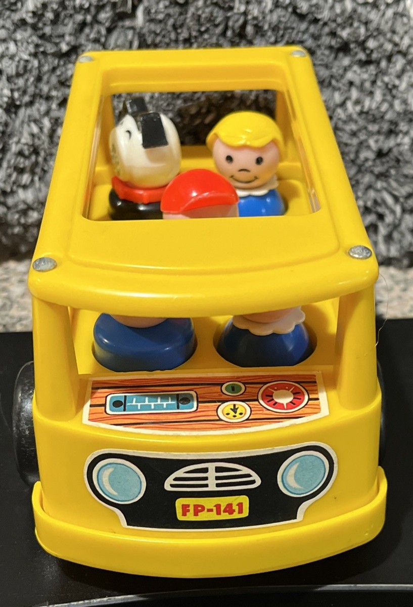 Vintage 1969 Fisher Price Little People Mini School Bus FP-141 W