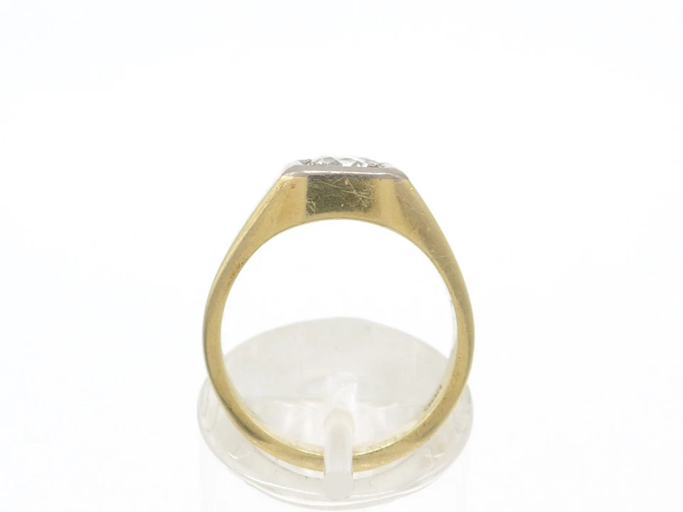 Größe 51 Ring 585 GOLD 14 Karat Gelbgold Bicolor Diamant anello bague G2084/26 - Bild 4 von 4