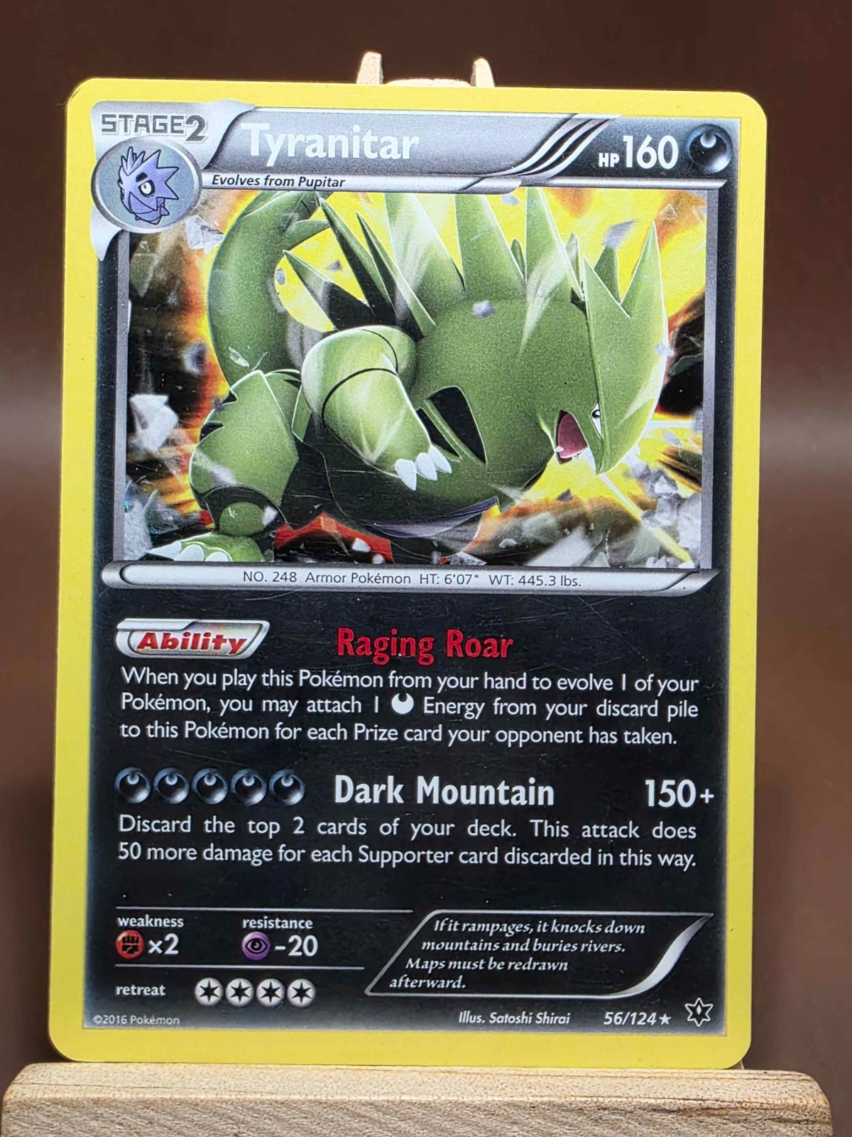 Pokemon Tyranitar 56/124 - Fates Collide Holo Rare Card HP