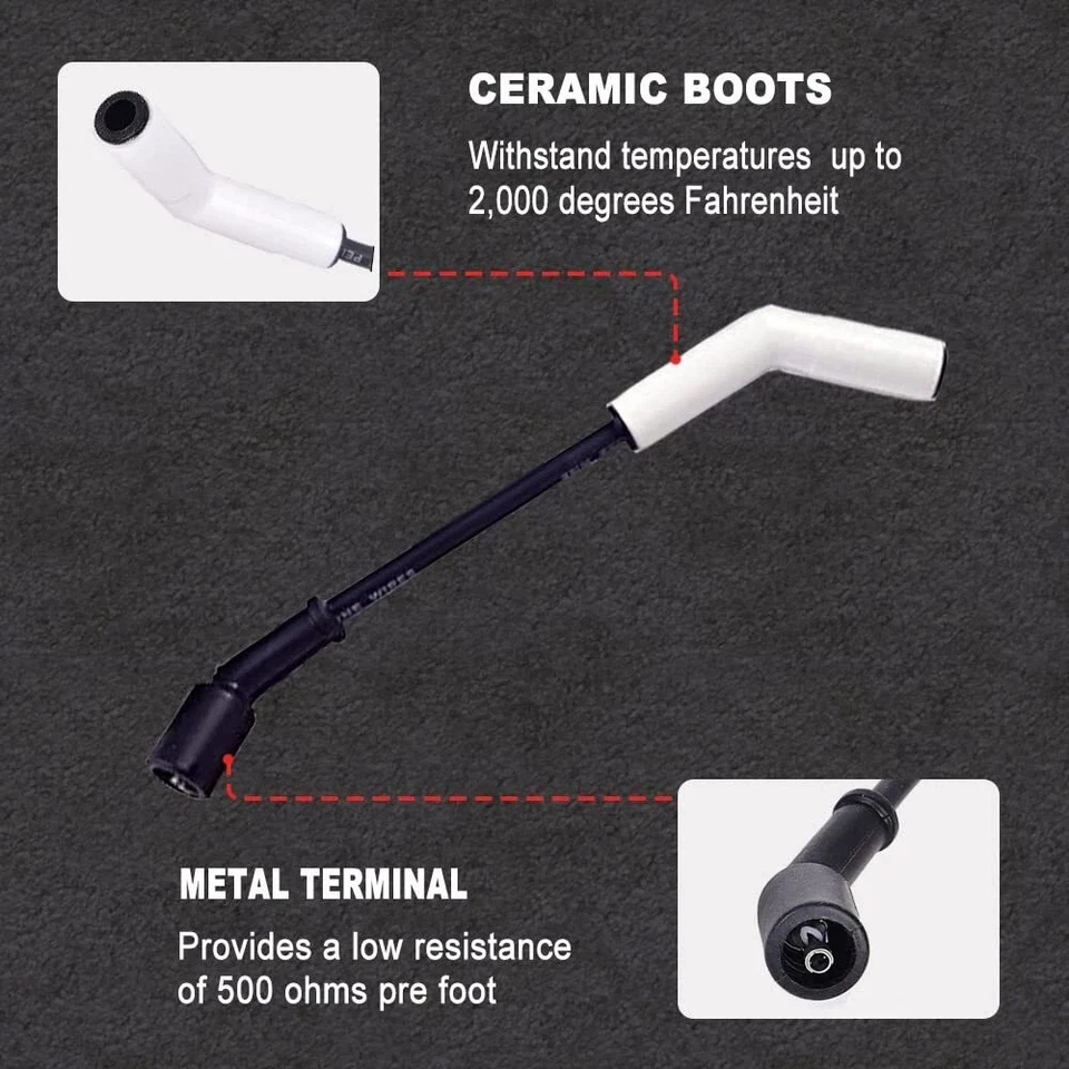 Juego de cables de bujía para Accel 9070C LS3 LS4 LS7 Ceramic Boot Extreme Foto 4 de 4