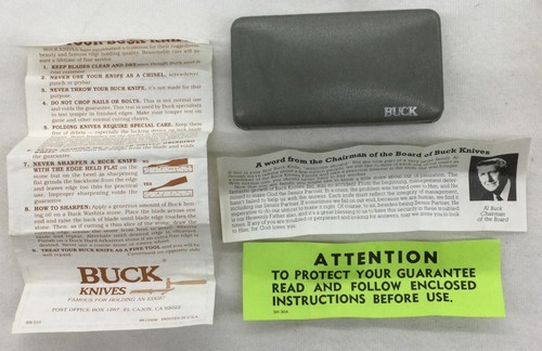 Buck Classic IV Knife Velvet Lined Presentation Box w/Papers, No Knife