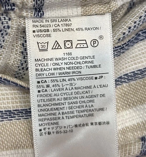 Pantalones Cortos Banana Republic Para Mujer Grandes Mezcla de Lino Rayas Beige Blanco Azul Foto 4 de 4