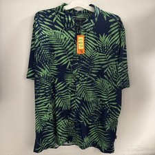 Margaritaville Mens Shirt Pattern UPF 50 Button Down - Insignia Blue - Size XXL