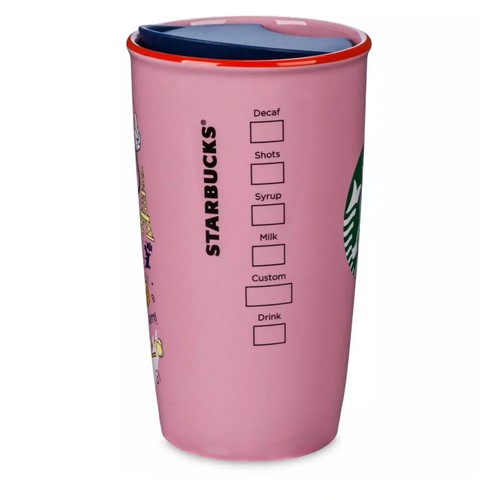 Vaso Starbucks Disney Parks Epcot Center Minnie Mouse cerámica rosa 12 oz NUEVO - Imagen 3 de 3