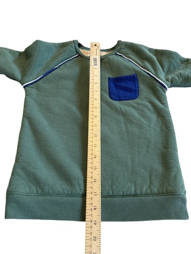 Mini Boden Kids Sweater Boys (8-9) Green w/Breast Pocket Pullover Sherpa Lining - Picture 5 of 12