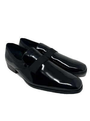 Calvin Klein Patent Leather Loafer Mens Sz 11/5 Black Dress Shoes Guilford 