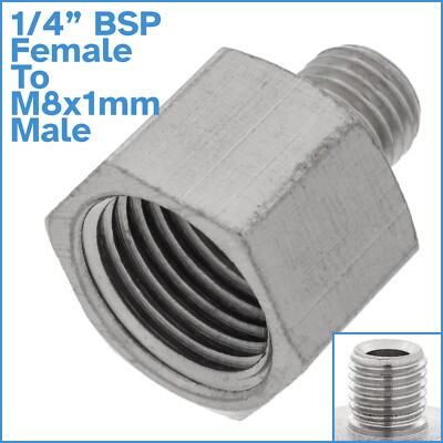 2 Pezzi Riduttore Filettato 1/4 BSP Maschio A M10 X 1 Maschio In Ottone Nichelato – Per Pneumatica E Idraulica