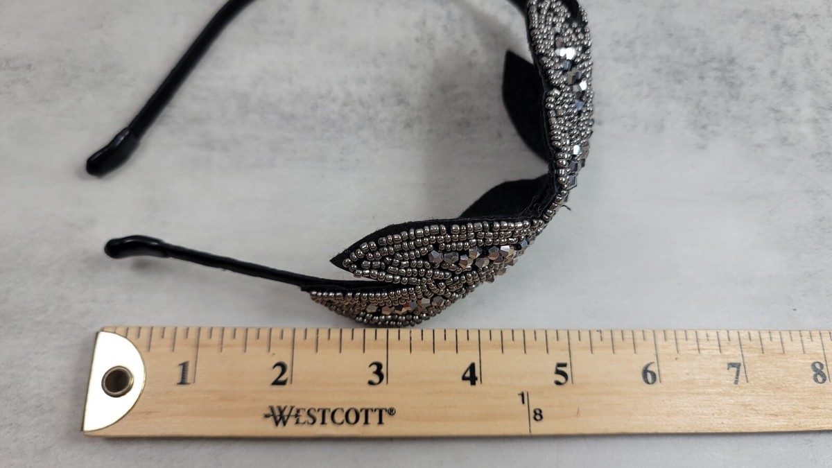 Headband Hair Band Party Bead Elegant Black Silver Business 