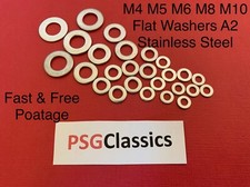 M4 M5 M6 M8 M10 M12 Washers Stainless Steel Form A A2 Metric A2-70 SS Plain Flat
