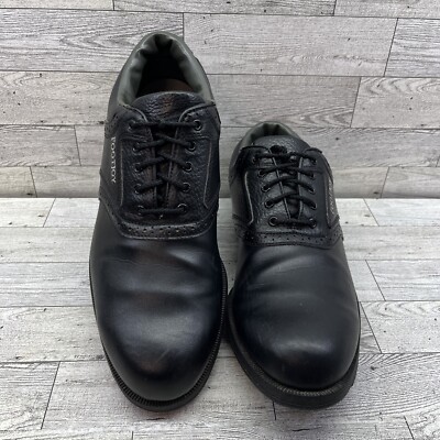 Footjoy Classic Black Leather Derby Golf Shoes for Men - Lace-Up Comfort 9.5 Vintage FootJoy Classics Golf Shoes 9.5D Black Calfskin  main image 4