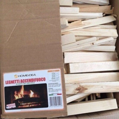 HOME IDEA ITALIA 30 KG di LEGNETTI PER CAMINETTO STUFA LEGNA BARBECUE ACCENDIFUOCO ECOLOGICO
