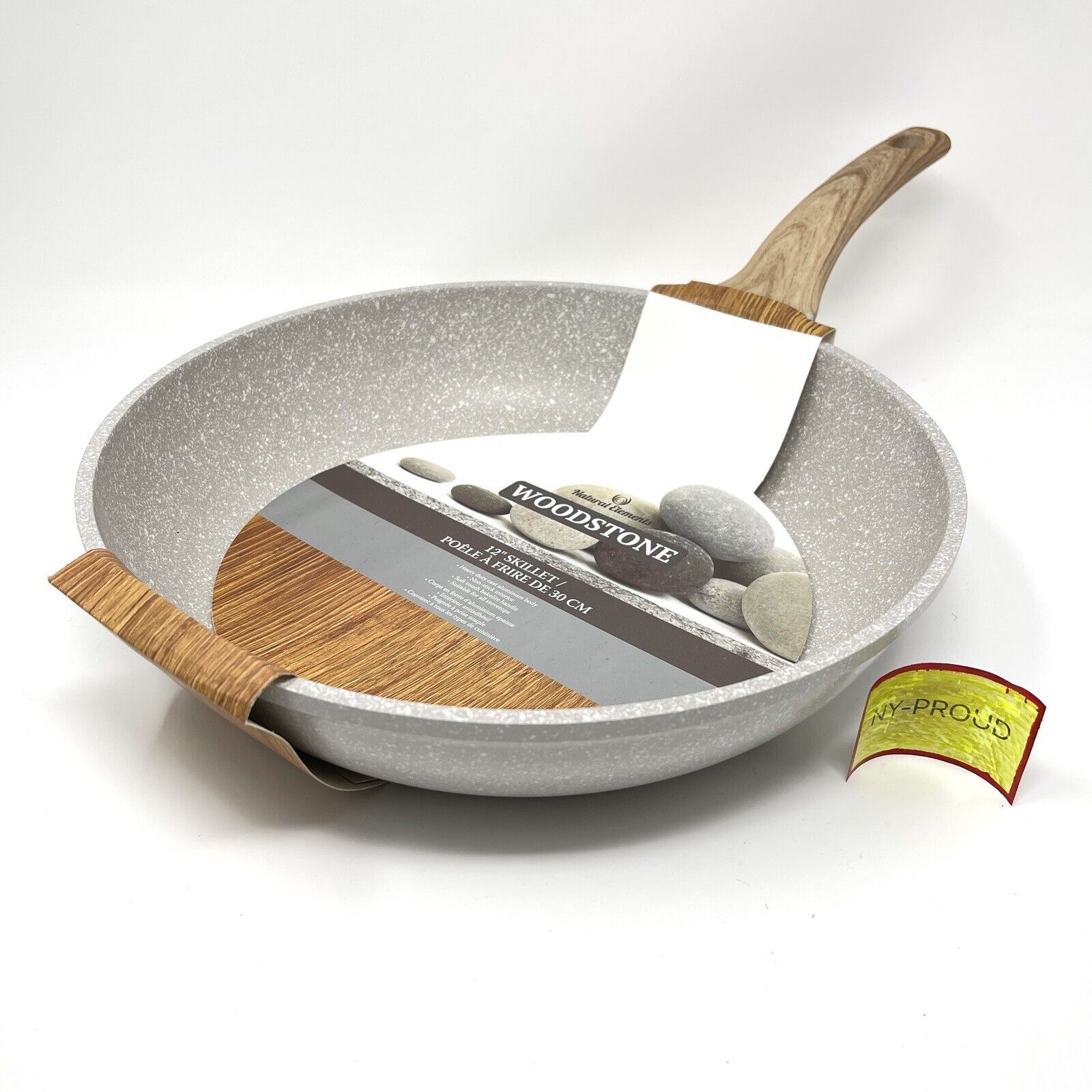Natural Elements Woodstone Big Skillet/Frying Pan Nonstick Heavy Duty 12”  Inch сковороды и сотейники V92042353 купить по выгодной цене в  интернет-магазине  с доставкой