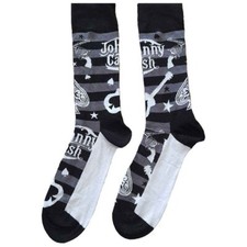 Johnny Cash Guitars 'n Guns Socks Black, White, Grey New