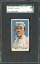 1909 E92 Dockman &amp; Sons Gum - Danny Murphy, Philadelphia Athletics - SGC 4
