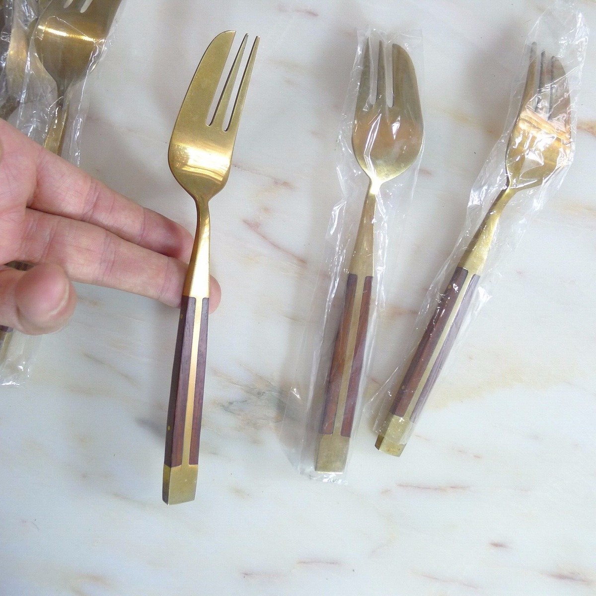 Forchette Da Tavola Penelope Verde - 6 Pezzi Acciaio Inox 18/10, Made In Italy