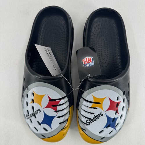 Foco Clogs NFL Pittsburgh Steelers MENS Colorblock Logo Slip On SIZE 7/8 - NEW - Picture 2 of 24