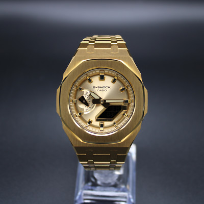 CasiOak ''ROYAL GOLD''  - Casio G-SHOCK Premium GA2100 Mod - Herrenuhr 44mm Stahl