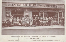 Fleuriste du Grand Théâtre NICE, C.REBUFFEL- vitrine-fleurs fruits primeurs