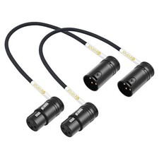XLR Cable Adapter 1FT 2 Pack Rotatable Low-Profile Right Angle Mic Cord