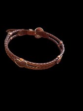 Leather belt with heart conchos, size 26