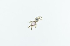 14K February Birthstone Baby CZ Child Mother Charm/Pendant Yellow Gold 64