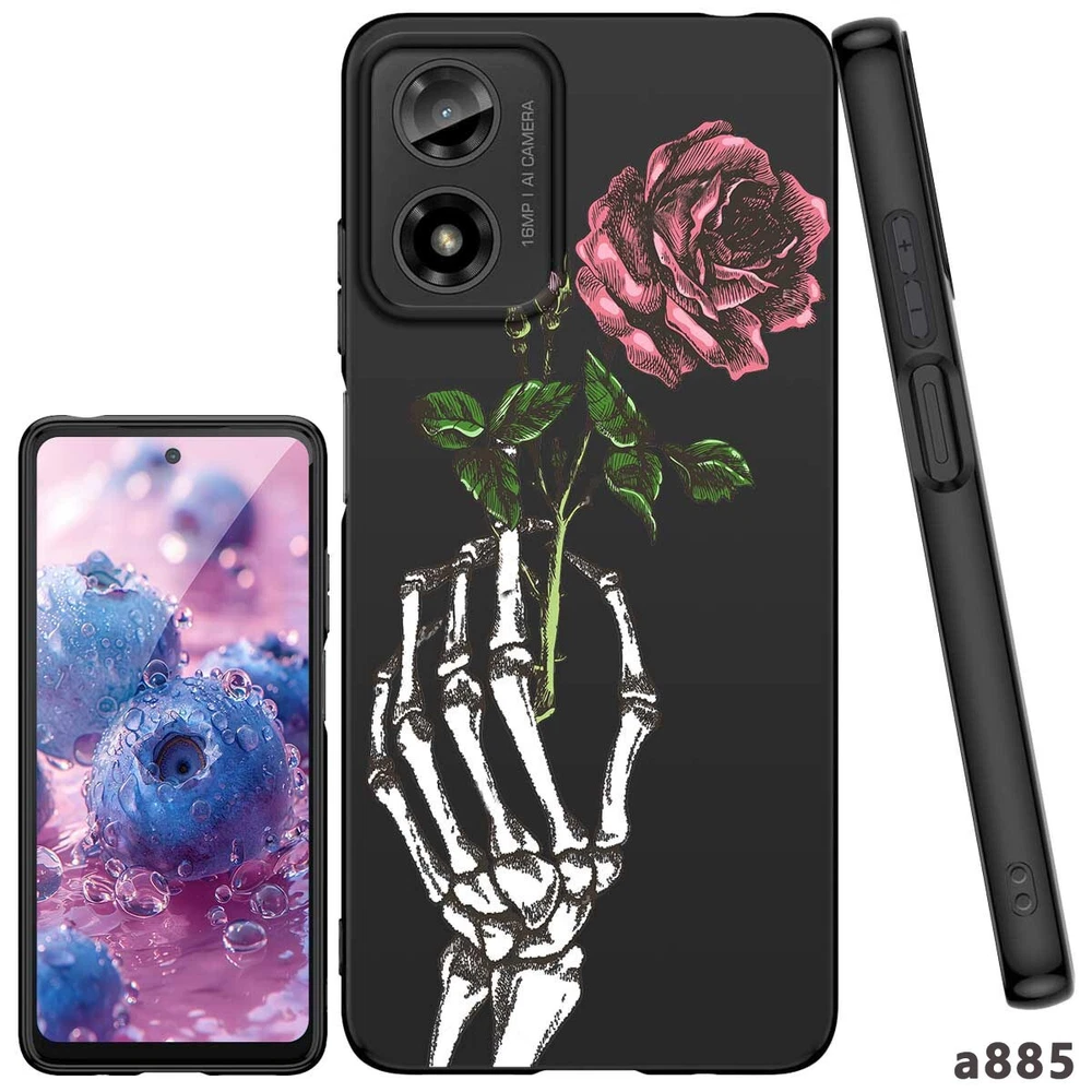 Skull Print Rubber Phone Case for Motorola Moto G Stylus G Power G Play  