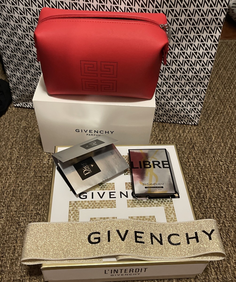 Givenchy 4G Logo Pink Cosmetic MAKEUP Bag Box Samples And Ribbon