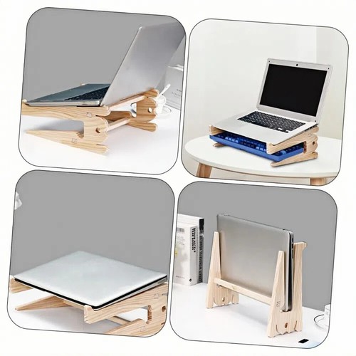 Portable Laptop Stand Wooden Notebook Cooling Pad New Notebook Stand Desktop - Photo 6/11