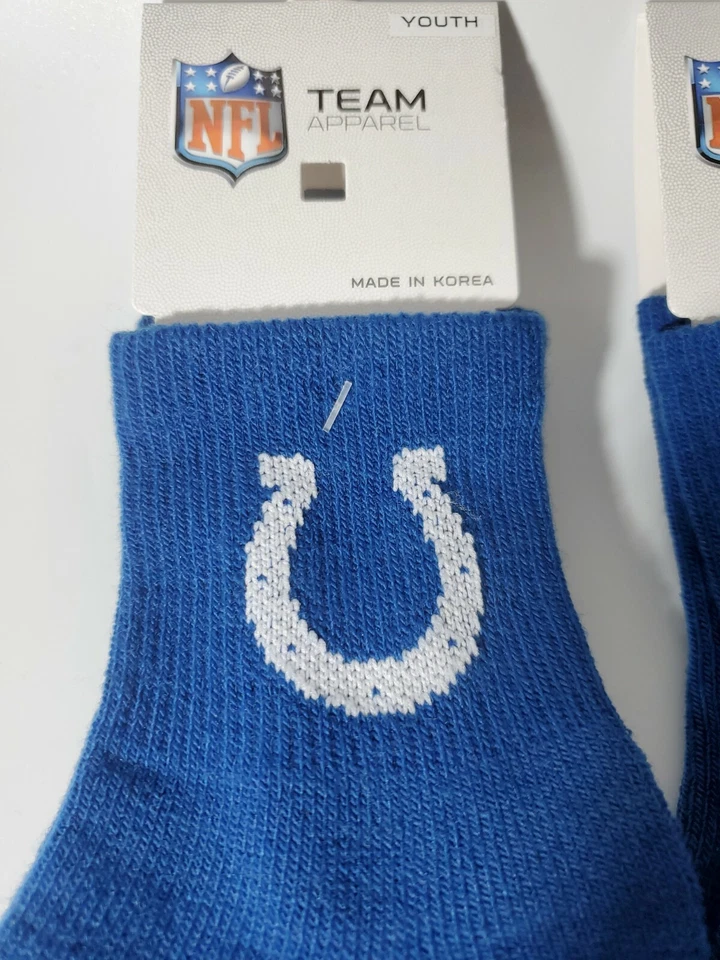 2 pares de meias juvenis Indianapolis Colts NFL serve para 13,1-5 novas - Imagem 3 de 4