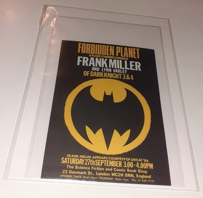 FORBIDDEN PLANET UK vintage FRANK MILLER BATMAN DARK KNIGHT RETURNS flyer 1986