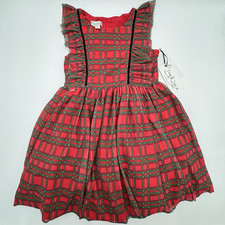 NEW Pippa Julie Girls Cynthia Red Plaid Ruffle Holiday Dress Size 6X Flutter