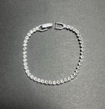 Swarovski Emily Tennis Bracelet Rhodium Plated Round Crystal Excellent Condition