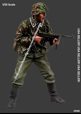 1/35 Resin Figure German Waffen SS Soldier Firing MP40 From Hip Model Kit 33166
