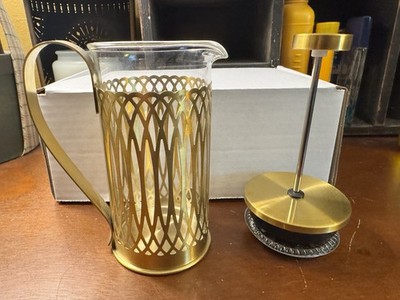 Brandani Small Decorative Gold Glass French Press-Never Used