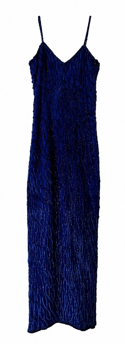 laurence kazar new york beaded dress VTG Laurence Kazar New York Women's Short Sleeve Beaded & Sequins Formal  Dress