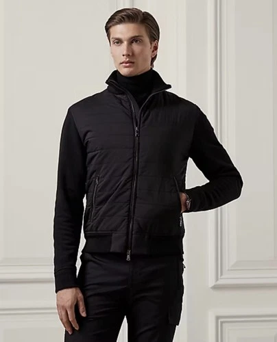 $1695 Ralph Lauren Purple Label Men Hybrid Mockneck Jacket Black Size L - product listing photo