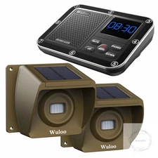 Solar Driveway Alarm Wireless Outside 1800ft Range, Outdoor Motion Sensor & Dete