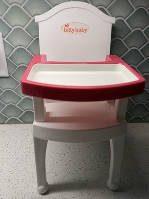American Girl Bitty Baby Doll Classic High Chair with Pink Tray