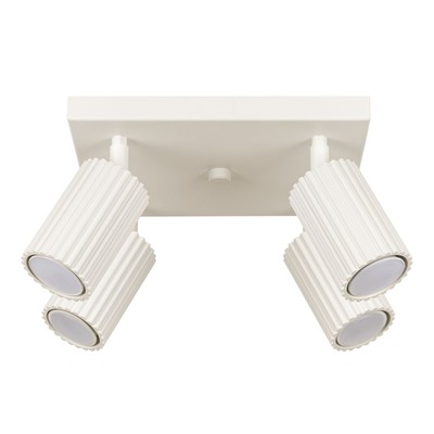 Deckenleuchte eckig klein B: 25 cm Aluminium 4-flammig GU10 Creme Deckenstrahler