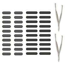 40 Pcs 0.87"/0.63"x0.2" Phone Dustproof Net Sticker Speaker Cover Black