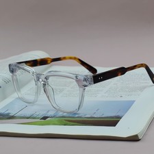 Monturas de gafas cuadradas de acetato grueso para hombres mujeres leopardo moda retro nerd