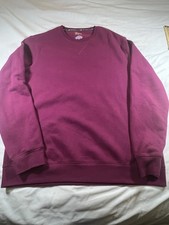 Tek-Gear Crew Neck Sweatshirt Ultra Soft Fleece Large L Maroon