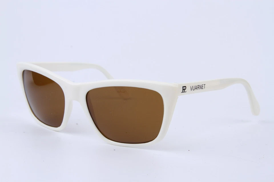Óculos de sol 259$ novo vintage Vuarnet 006 branco PX2000 marrom lente de vidro mineral - Imagem 3 de 4