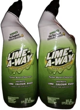 TWO LIME AWAY TOILET BOWL CLEANER THICK GEL FORMULA LARGE SIZE 24 OZ BOTTLE