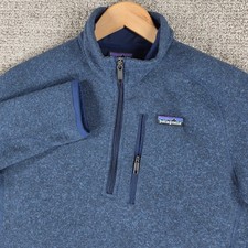 Patagonia Better Sweater 1/4 Zip Fleece Jacket Mens Size Small Blue Pullover