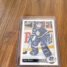 Upper Deck 1992-93 Felix Potvin #79 Toronto Maple Leafs Rookie NHL Card. rookie card picture