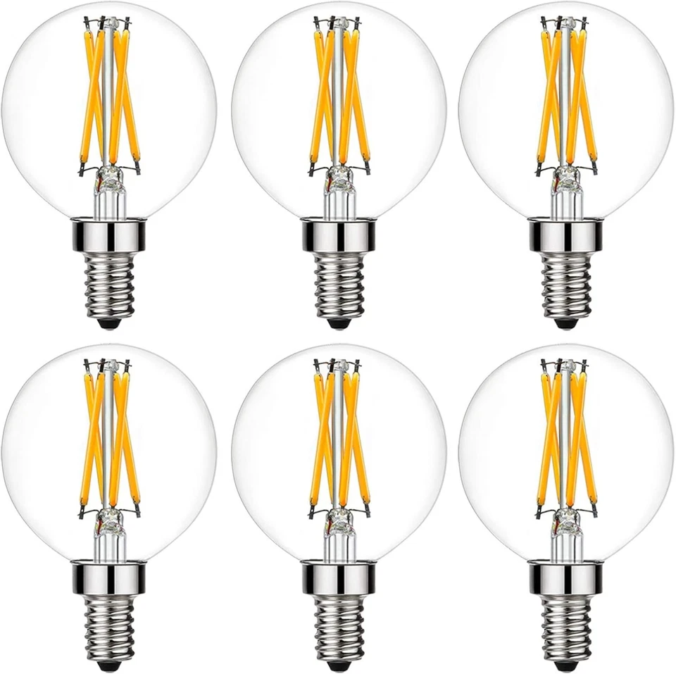 G16.5 LED Light Bulb 6W Dimmable, 60W Equivalent, Eye-Friendly Lighting, 6-Pack - Image 3 of 4