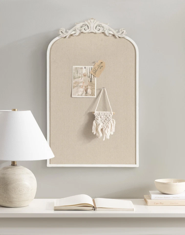 Vintage White Arendahl Arch Pinboard 30.75 x 19 Decorative Bulletin Board - Image 3 of 4