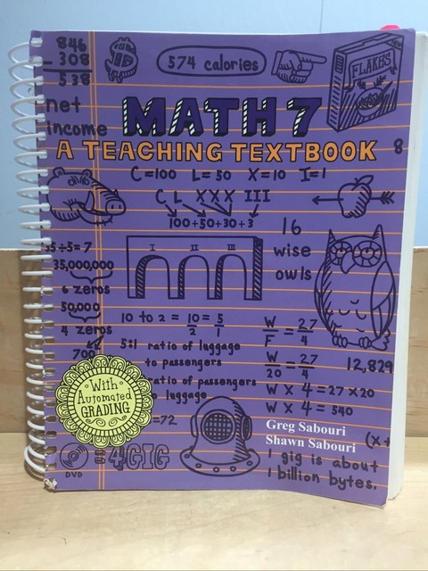 Math 7 Teaching Textbooks By Shawn Sabouri And Greg Sabouri Hardcover For Sale Online Ebay