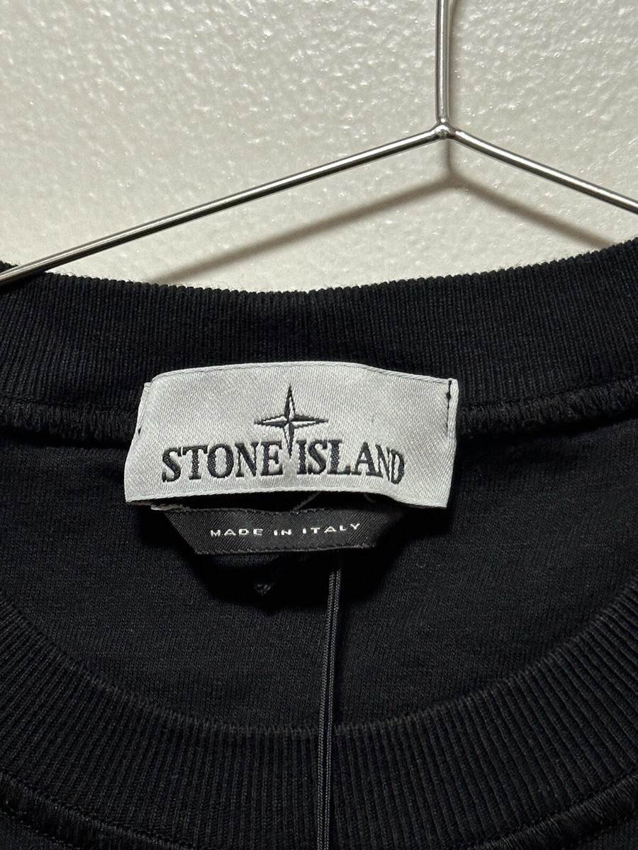 Stone Island Mens Long Sleeve Logo Patch T-Shirt - Black - S